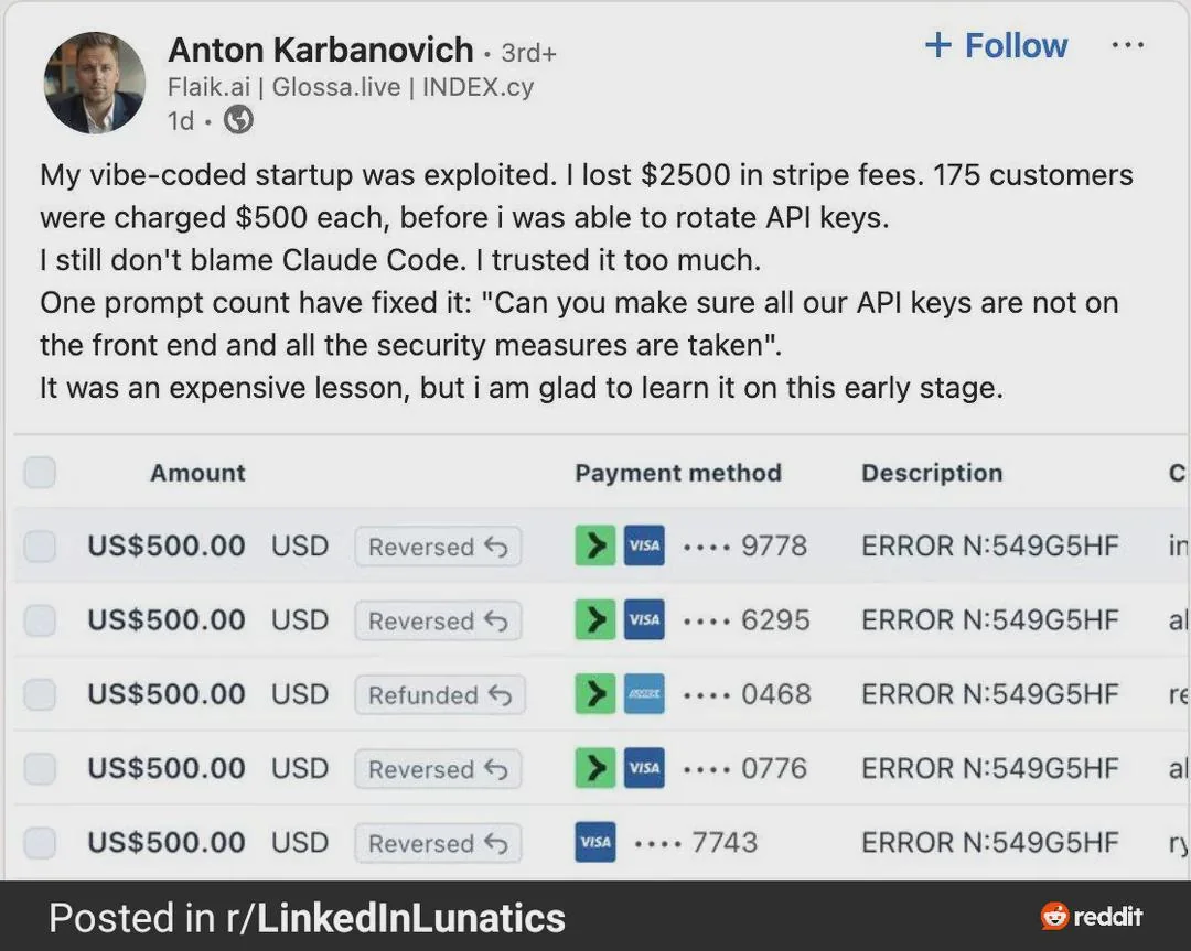 Vibe coding gone wrong